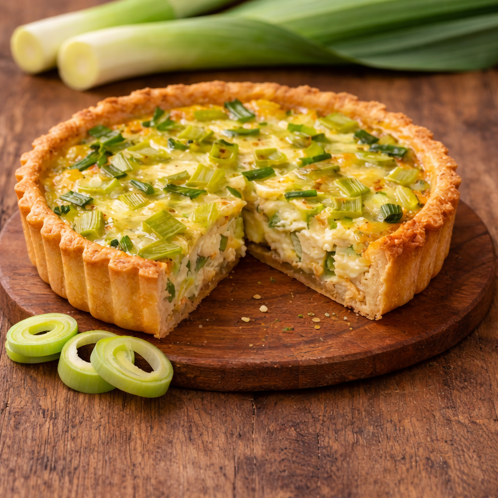Quiche de alho poro